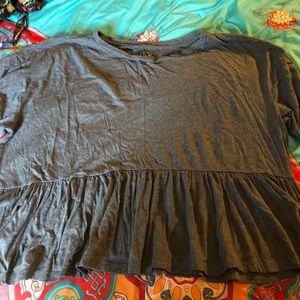 Gap Heather Gray Peplum Top xl